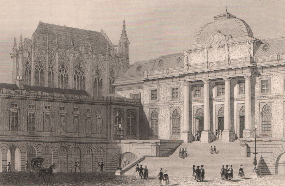 PARIS. Palais de Justice from the court yard. BICKNELL 1845 old antique print